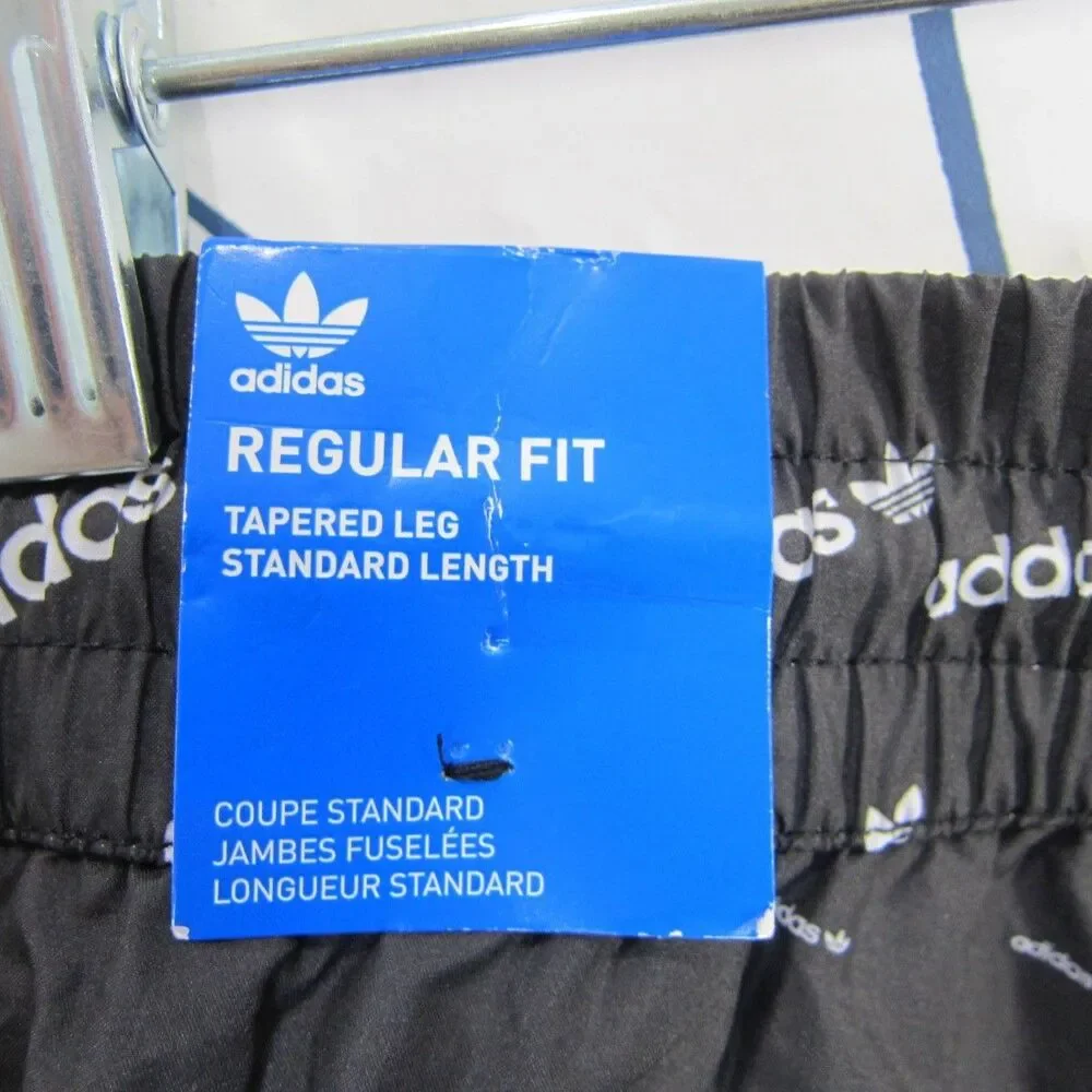 Adidas Originals Men's XL Black Regular Fit Monogram Logo Track Pants H13484 NWT